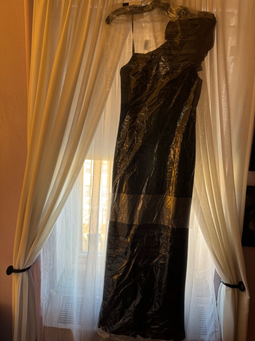 Aidan Mattox Black One-Shoulder Evening Gown - Picture 9 of 10